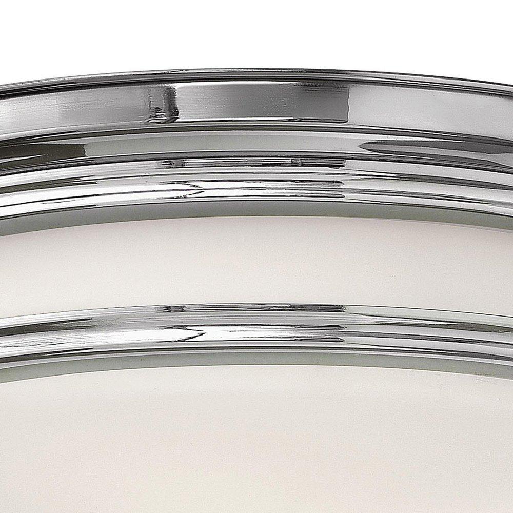 Hinkley Chrome 2-Light Ceiling Light Fixture with Etched Opal Glass 