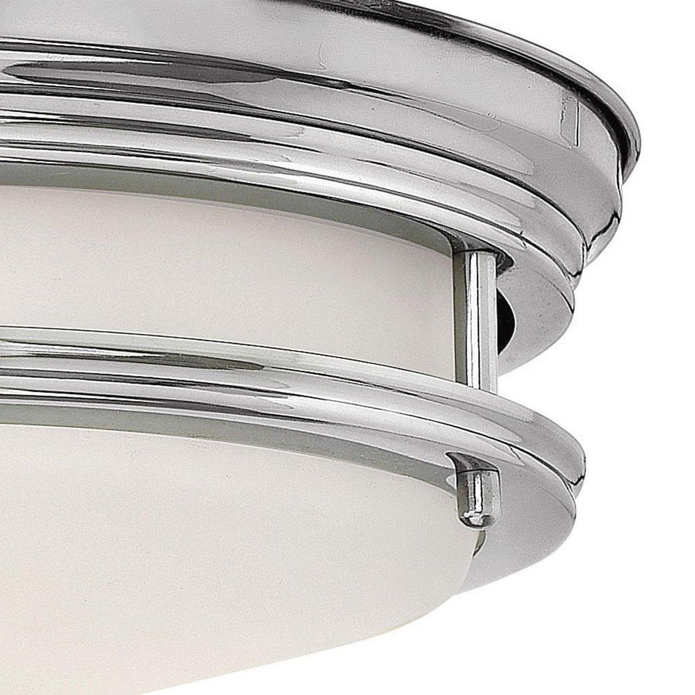 Hinkley Chrome 2-Light Ceiling Light Fixture with Etched Opal Glass 