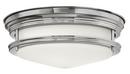 Hinkley Chrome 2-Light Ceiling Light Fixture with Etched Opal Glass 