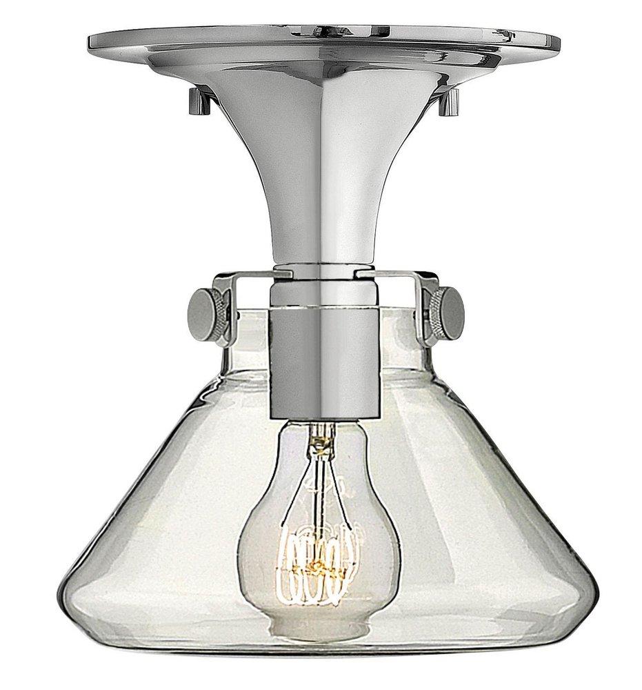 Hinkley Chrome Polished Chrome 1 100 Watts Medium Incandescent Ceiling Light Semi 