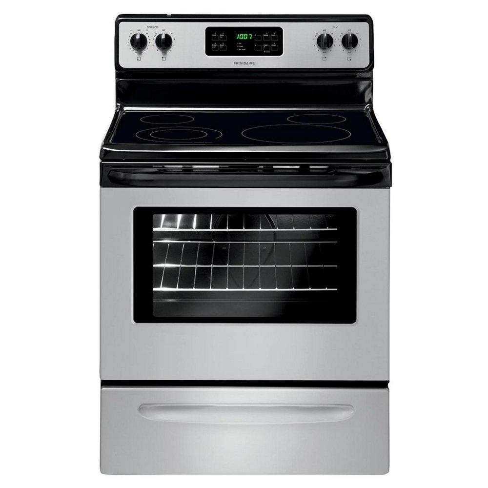 Frigidaire Stainless Steel 29-7/8 in. Electric 4-Burner Smoothtop Freestanding Range 
