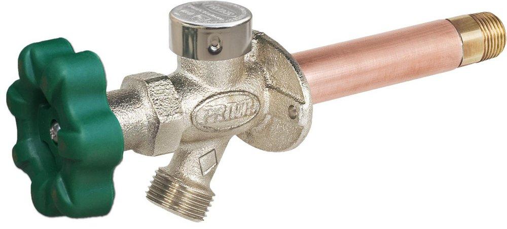 PRIER Products Satin Nickel Plated 2 in. Residential Quarter-Turn Anti-Siphon Wall Hydrant 