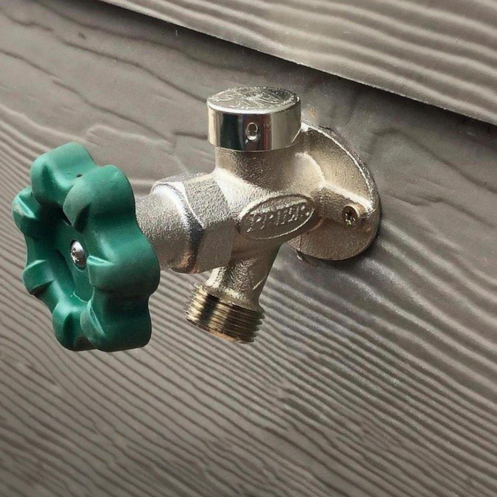 PRIER Products Satin Nickel 8-1/4 in. MIP x FIP Residential Quarter-Turn Anti-Siphon Wall Hydrant 