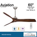 Minka Aire Brushed Nickel 25.92W 3-Blade Ceiling Fan with 60 in. Blade Span 