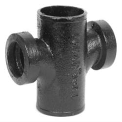 2 x 1-1/2 in. Spigot x FNPT Cast Iron Reducing Sanitary Tapped Cross
