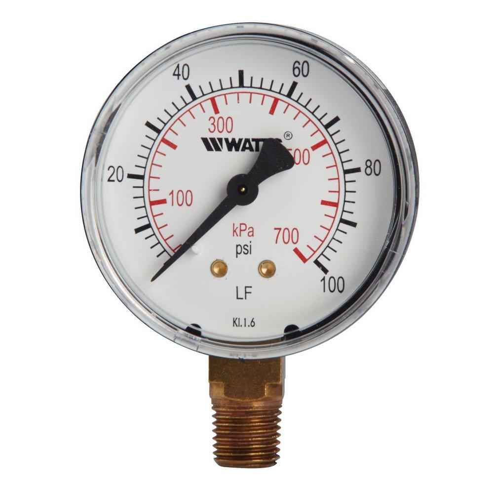 Watts Black Bottom Entry Pressure Gauge 