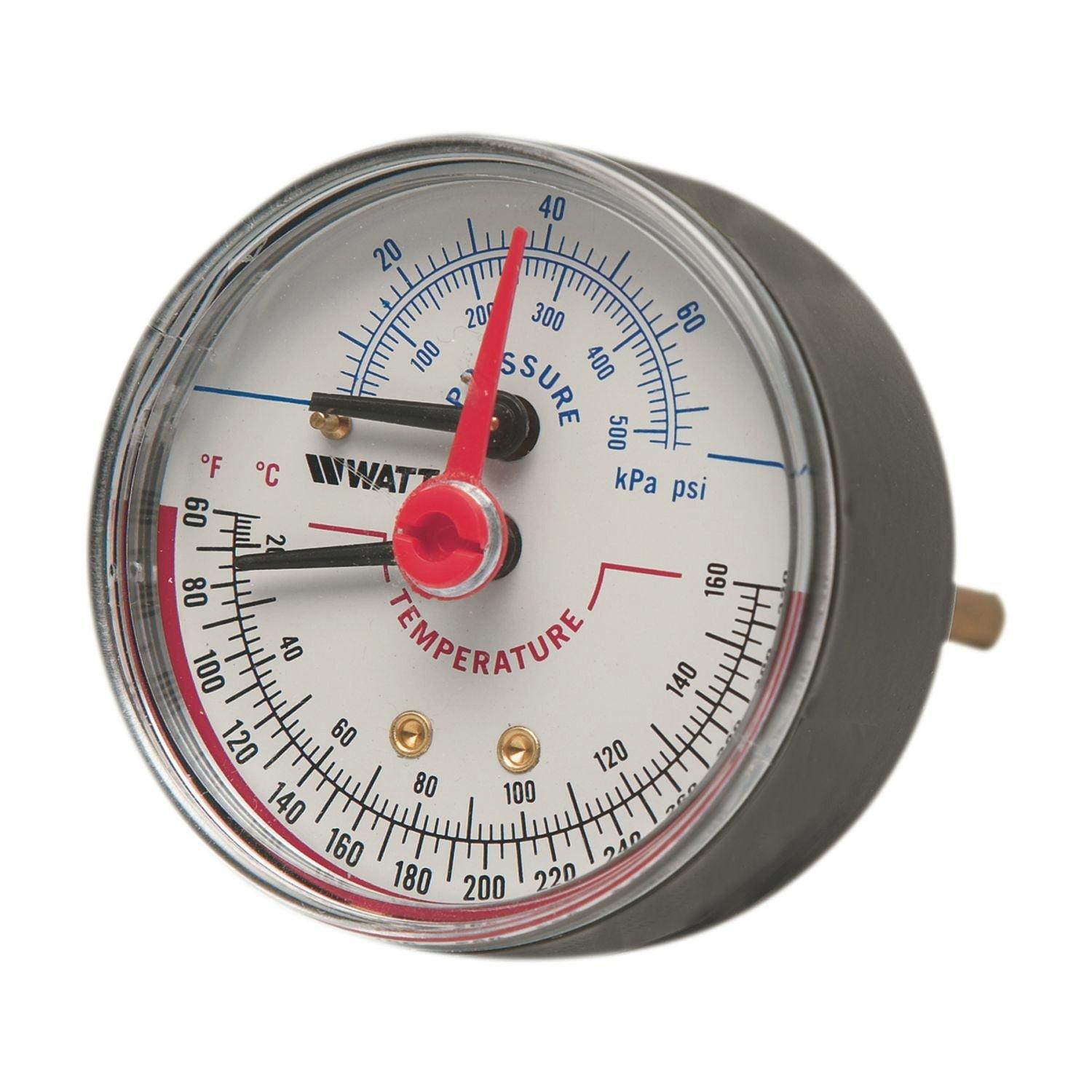 Watts Black Enamel 1/2 x 3 in. MNPT Steel Pressure Gauge 