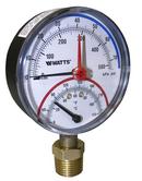 Watts Black Enamel 1/2 in. Bottom Combination Pressure and Temperature Gauge 