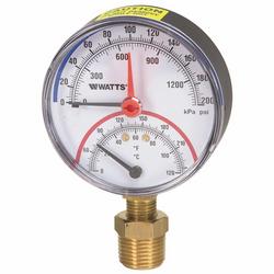 1/2 in. 200 psi Bottom Combination Pressure and Temperature Gauge