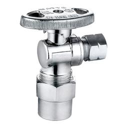 1/2 in x 3/8 in Oval Handle Angle Supply Stop Valve in Polished Chrome