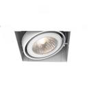 4 in. 50W 120V 1-Light Halogen Square Trimless Multiple Recessed Housing in White
