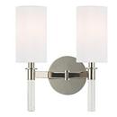 60W 2-Light Wall Sconce in Polished Nickel