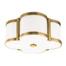 12-1/2 in. 60W 2-Light Medium E-26 Incandescent Ambient Lighting Chandelier with Opal Glass in Aged Brass