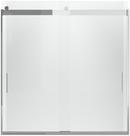 62 x 59-5/8 x 31-1/2 in. Rear Sliding Panel and Assembly Kit with Crystal Clear Glass in Bright Polished Silver