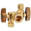 1/2 x 3/8 x 3/8 in. Compression x OD Compression x OD Compression Ball Handle Angle Supply Stop Valve in Rough Brass