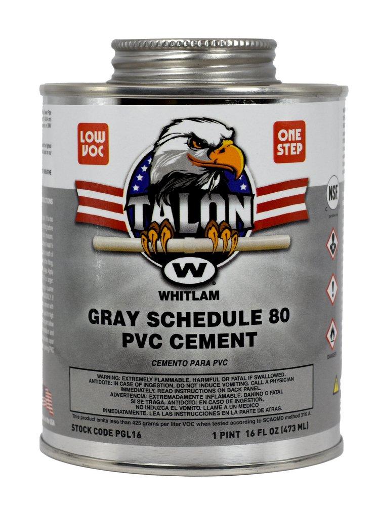 WHITLAM Gray Slow Set PVC Grey Pipe Cement 
