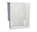 72-1/4 x 60 in. Gelcoat Tile Shower Unit with 2-Seat and Center Drain in White