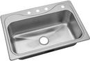 Sterling Luster Stainless Steel 33 x 22 in. Stainless Steel Single Bowl Drop-in Kitchen Sink in Satin Stainless Steel/Luster Stainless Steel 