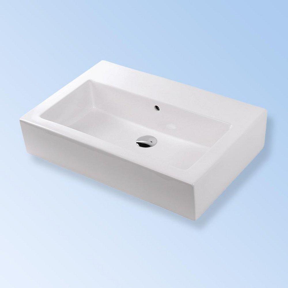 Lacava White 1-Hole Wall Mount and Above-Counter Lavatory Sink 