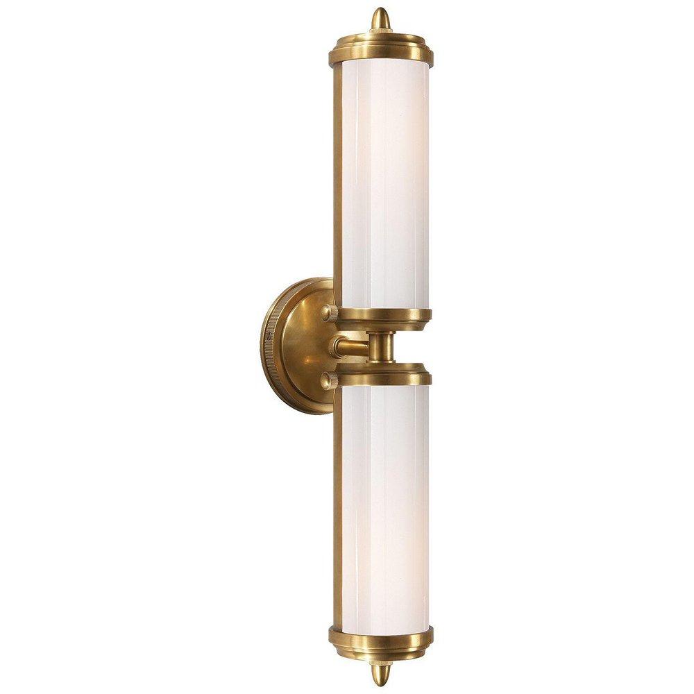 Visual Comfort & Co. Signature Hand Rubbed Antique Brass 40W 2-Light Medium Vanity Fixture 