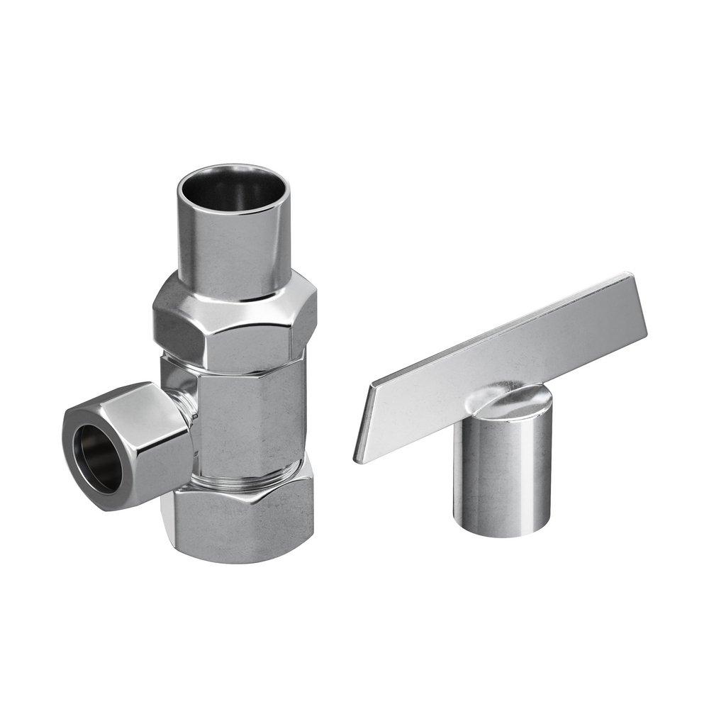 PROFLO&reg; Polished Chrome Compression Loose Key Angle Supply Stop Valve in Polished Chrome 