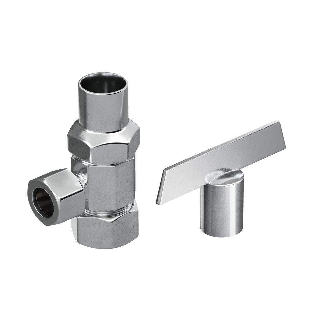 PROFLO&reg; Polished Chrome Compression Loose Key Angle Supply Stop Valve in Polished Chrome 