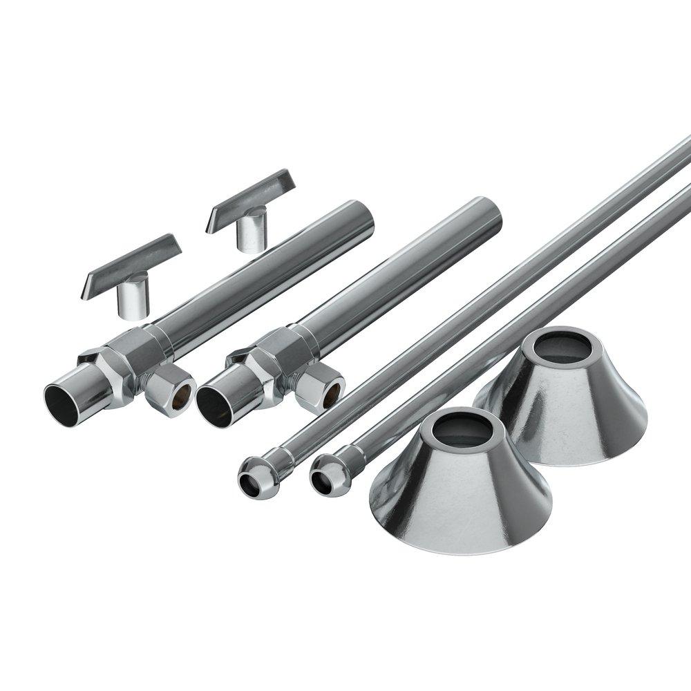 PROFLO&reg; Chrome Plated 1/2 in x 3/8 in. Supply Kit in Chrome Plated 