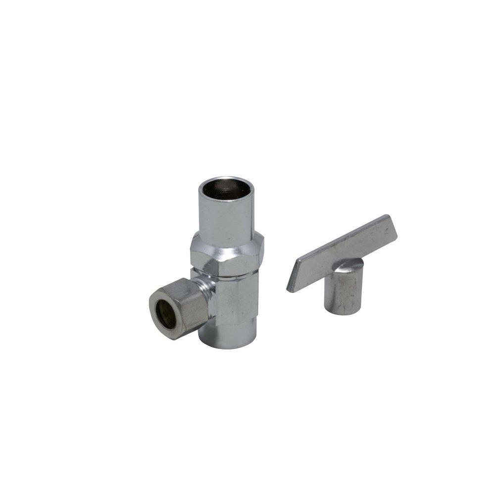 PROFLO&reg; Chrome Plated Sweat x Compression Loose Key Straight Supply Stop Valve in Chrome Plated 