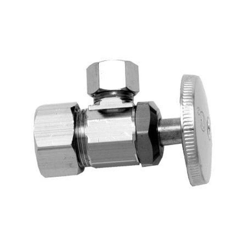 PROFLO&reg; Chrome Plated Sweat x Compression Loose Key Straight Supply Stop Valve in Chrome Plated 