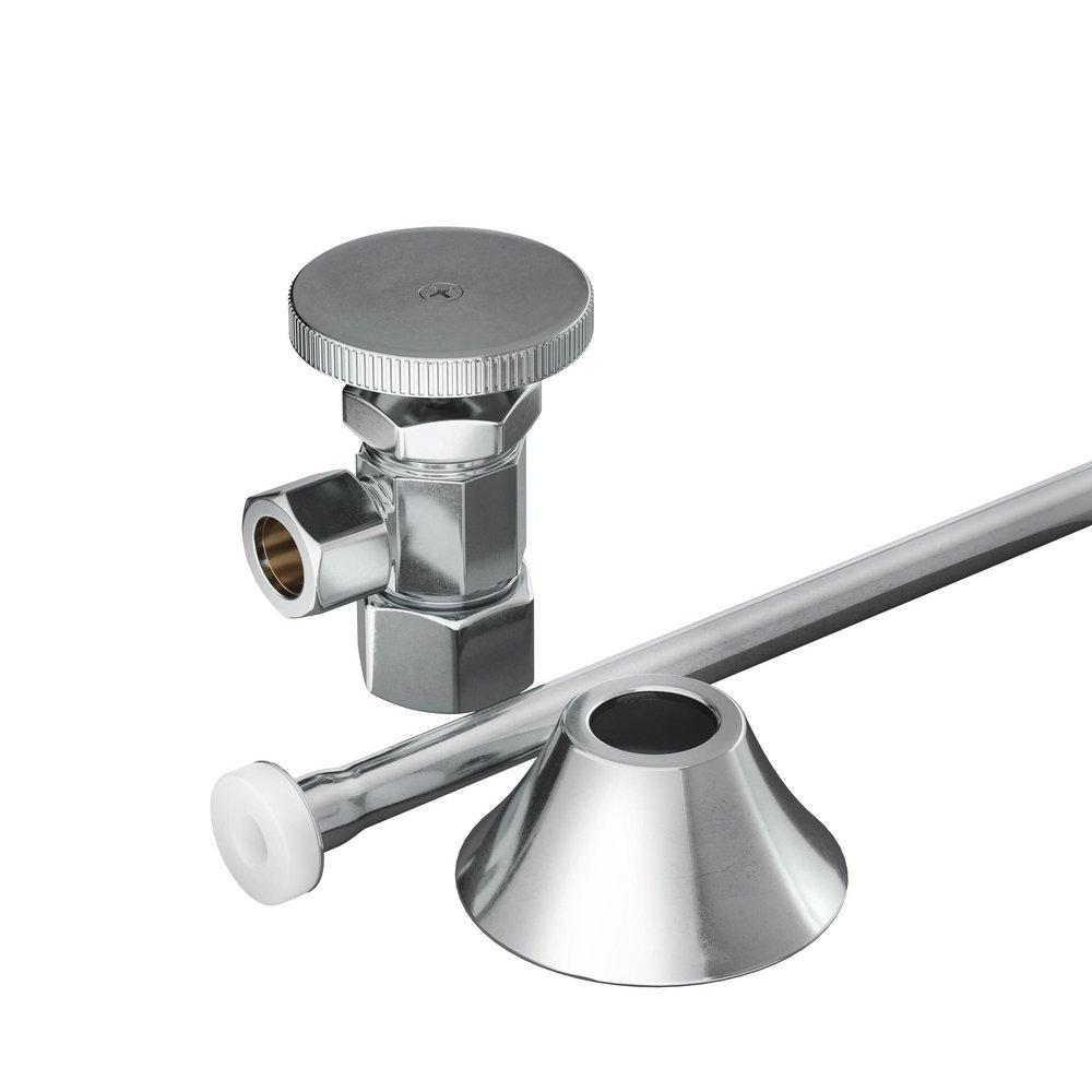 PROFLO® Chrome Plated 5/8 in x 3/8 in. x 1-97/100 in. Supply Kit in Chrome Plated 