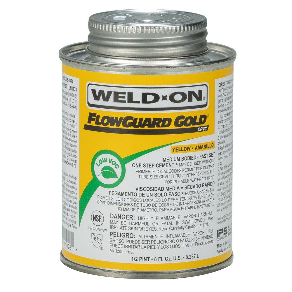Weld-On&reg; Fast Set Plastic Yellow Pipe Cement 