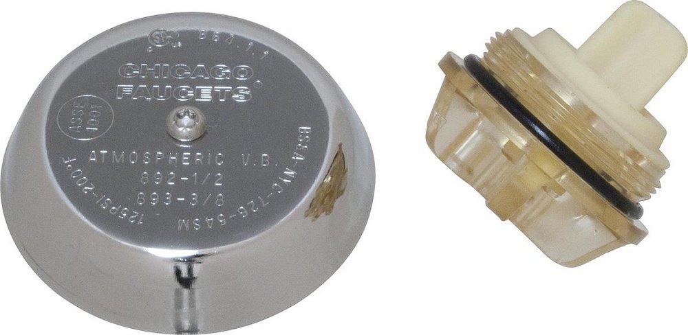 Chicago Faucets Polished Chrome Plastic, Rubber and Brass Vacuum Breaker in Polished Chrome 
