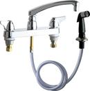 Chicago Faucets Polished Chrome 2.2 gpm Hot and Cold Water Commercial Kitchen Sink Faucet with 2 in. Single Wing Handles 