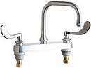 Chicago Faucets Polished Chrome 2 Hole Deck Mount Widespread Pre-rinse Hot and Cold Water Sink Faucet 