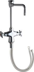 Chicago Faucets Polished Chrome Two Cross Handle Deck Mount Service Faucet 