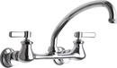 Double Lever Handle Hot and Cold Water Sink Faucet in Polished Chrome