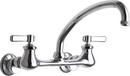 Chicago Faucets Polished Chrome Double Lever Handle Hot and Cold Water Sink Faucet 