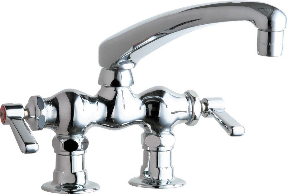 Chicago Faucets Polished Chrome Double Lever Handle Hot and Cold Faucet 