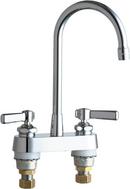 Chicago Faucets Polished Chrome Hot and Cold Water Sink Faucet with Double Lever Handle and 5-5/8 in. Spout Reach 