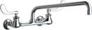 Two Handle Wall Mount Food Service Faucet in Chrome Plated