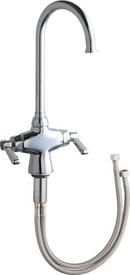 1.5 gpm 1 Hole Deck Mount Hot and Cold Water Sink Faucet with Lever Handle in Polished Chrome