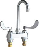 Chicago Faucets Polished Chrome 0.5 gpm Hot and Cold Water Sink Faucet with Double Wristblade Handle 