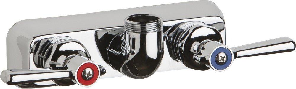 Chicago Faucets Polished Chrome Two Lever Handle Wall Mount Service Faucet 