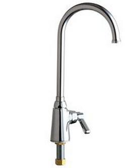 1-Hole Deckmount Single Supply Sink Faucet with Single Lever Handle in Polished Chrome