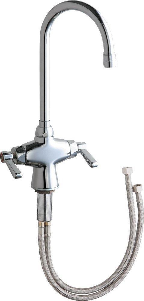 Chicago Faucets Polished Chrome 2.2 gpm Hot and Cold Water Mixing Sink Faucet 