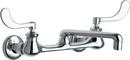 Chicago Faucets Polished Chrome Two Wristblade Handle Wall Mount Service Faucet 
