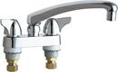 Chicago Faucets Polished Chrome 2.2 gpm 3 Hole Deck Mount Minispread Hot and Cold Water Sink Faucet with Double Canopy Single Wing Handle 