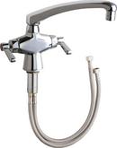 2.2 gpm 3 Hole Deck Mount Hot and Cold Water Sink Faucet with Lever Handle in Polished Chrome