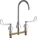 Chicago Faucets Polished Chrome Two Wristblade Handle Deck Mount Service Faucet 