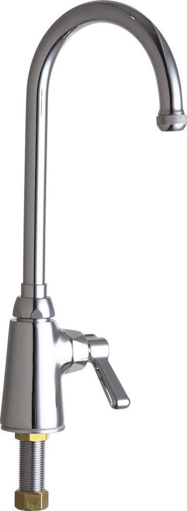 Chicago Faucets Polished Chrome 1-Hole Gooseneck Single Supply Sink Faucet 